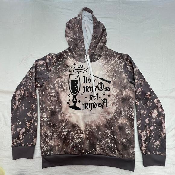 Harry Potter "It's MimOsa not MimosA" Hermione Quote Dyed Graphic Hoodie Size M - Picture 3 of 9